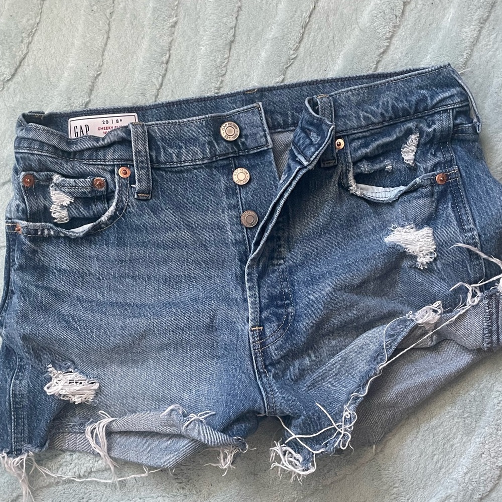 GAP Women's Distressed Blue Jean Shorts